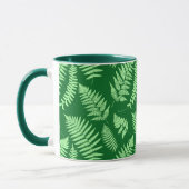 Mug Motif de fougère des bois, vert clair et émeraude (Gauche)