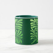 Mug Motif de fougères Art déco - tons verts (Centre)