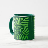 Mug Motif de fougères Art déco - tons verts (Devant gauche)
