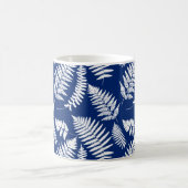 Mug Motif de fougères de bois, bleu de cobalt et blanc (Centre)