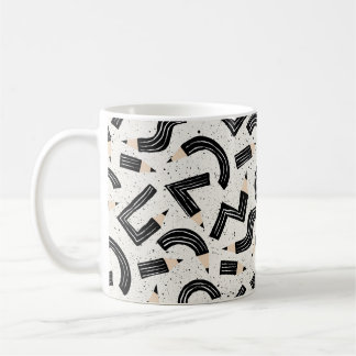 Mug Motif de fournitures scolaires au crayon noir esqu