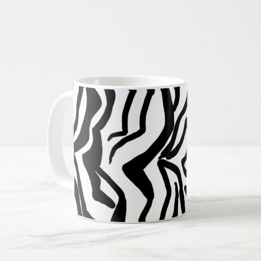 Mug Motif de fourrure noir et blanc Zebra (Devant gauche)