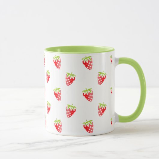 Mug Motif de fraises d'aquarelle (Droite)