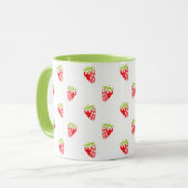 Mug Motif de fraises d'aquarelle (Devant gauche)