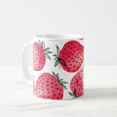 Mug Motif de fraises d'aquarelle. (Devant gauche)