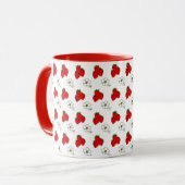 Mug Motif de fraises et de fleurs rouges rétro (Devant gauche)