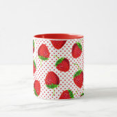 Mug Motif de fraises et de points rouges (Centre)