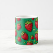 Mug Motif de fraises sur vert (Centre)