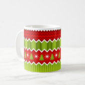 Mug Motif De Frappes Chevron Rouge Et Vert Noël (Devant gauche)