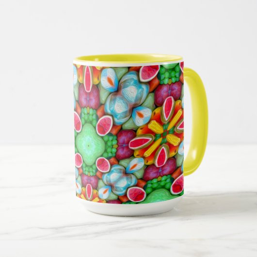 Mug Motif de fruits coloré (Devant droit)