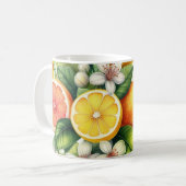 Mug Motif de fruits d'agrumes à l'aquarelle (Devant gauche)