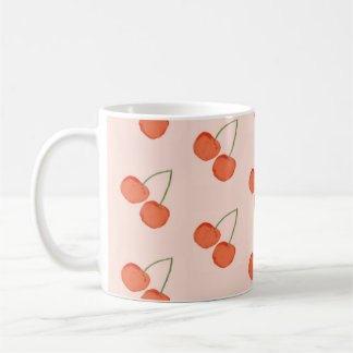 Mug Motif de fruits de cerise rose et rouge 