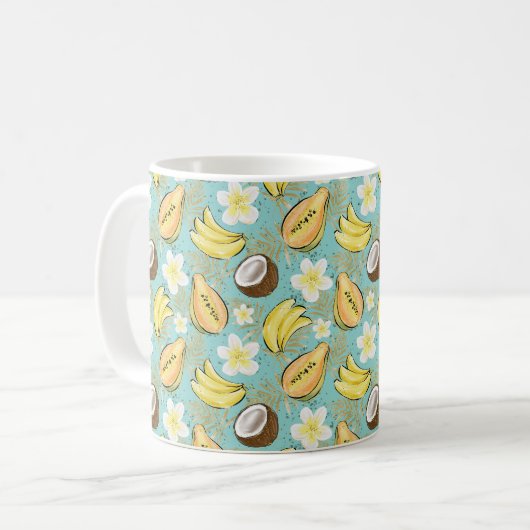 Mug Motif de fruits tropicaux d'été (Devant gauche)