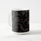 Mug Motif de galaxie Gold Star Constellation (Devant gauche)