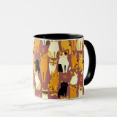 Mug Motif de Ginger, Chats noirs et blancs (Devant droit)