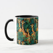 Mug Motif de girafe dans une jungle verdoyante (Gauche)