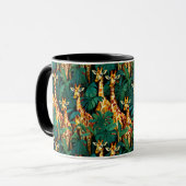 Mug Motif de girafe dans une jungle verdoyante (Devant gauche)