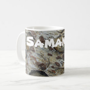 Mug Motif de grains de bois franc avec nom