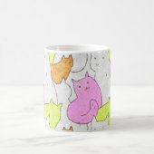 Mug Motif de gribouillis de chats à l'aquarelle mignon (Centre)