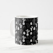Mug Motif de gribouillis noir et blanc (Devant gauche)