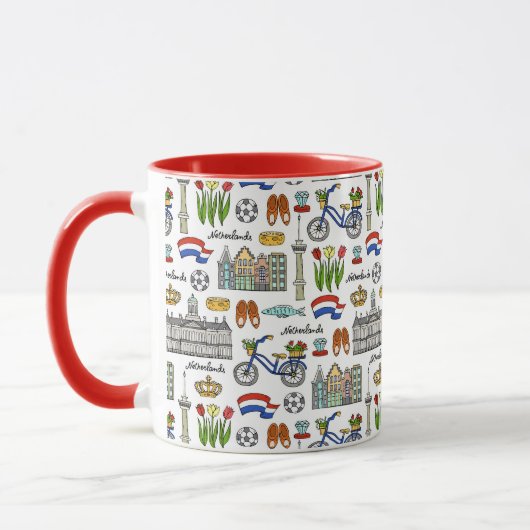 Mug Motif de griffonnage de Netherland (Gauche)