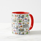 Mug Motif de griffonnage de Netherland (Devant droit)