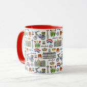 Mug Motif de griffonnage de Netherland (Devant gauche)