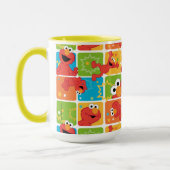 Mug Motif de grille coloré d'Elmo (Gauche)
