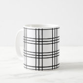 Mug Motif de grille noir et blanc (Devant gauche)