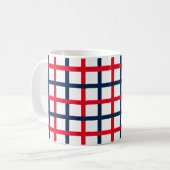 Mug Motif de grille patriotique moderne rouge blanc pl (Devant gauche)