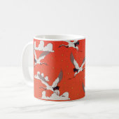 Mug Motif de grue asiatique rouge (Devant gauche)
