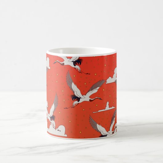 Mug Motif de grue asiatique rouge (Centre)
