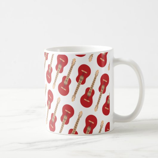 Mug Motif de guitare rouge (Droite)
