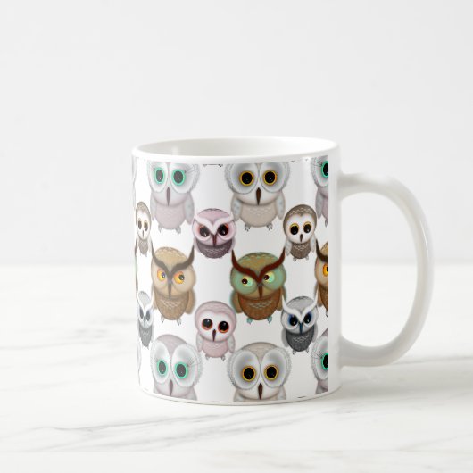 Mug Motif de hiboux illustrés adorable (Droite)