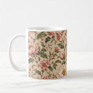 Mug Motif de jardin de pivoines et de roses romantique