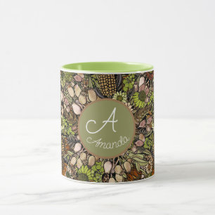 Mug Motif de jardin Fleur sauvage vert