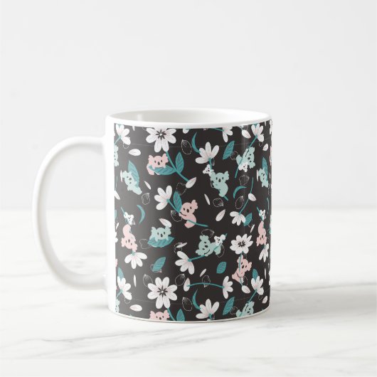 Mug Motif de koala coloré, animal mignon et floral (Gauche)