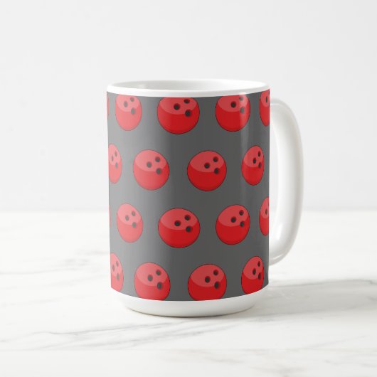 Mug Motif de la balle rouge de Bowling (Devant droit)