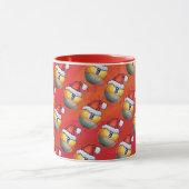 Mug Motif de la boule Santa Hat Nine sur rouge (Centre)