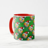 Mug Motif de la boule Santa Hat Nine sur Vert (Devant gauche)