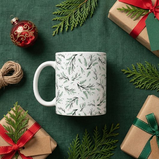 Mug Motif de la branche de pin rustique