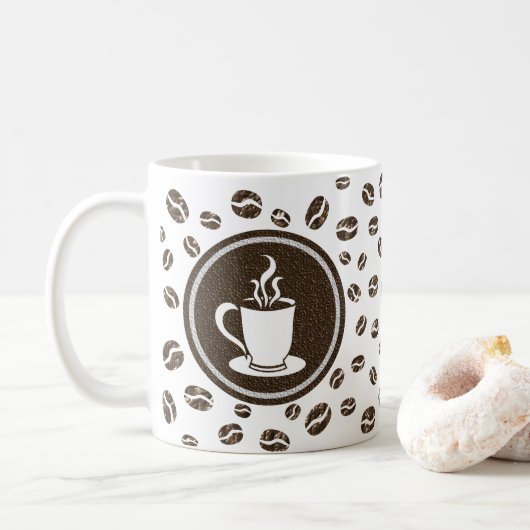 Mug Motif de la coupe et des haricots de café vape (Avec donut)