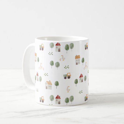 Mug Motif de la ferme d'aquarelle (Devant gauche)