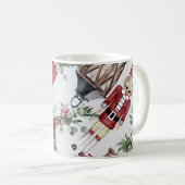 Mug Motif de la lanterne de noix d'aquarelle de Noël (Devant droit)