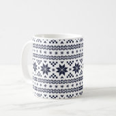Mug Motif de la marine Blue Fair Isle (Devant gauche)