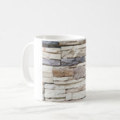 Mug Motif de la pierre moderne mur de brique Surfacé b (Devant gauche)
