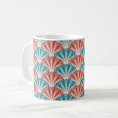 Mug Motif de la queue de paon rouge et bleu (Devant gauche)