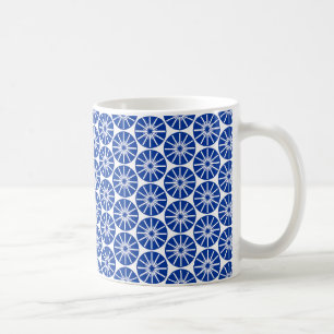 Mug Motif de la roue étoile - bleu marine sur blanc