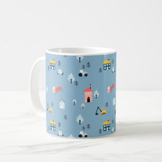 Mug Motif de la scène du Doodle Town (Devant gauche)