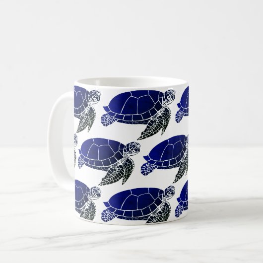 Mug Motif de la tortue bleue (Devant gauche)